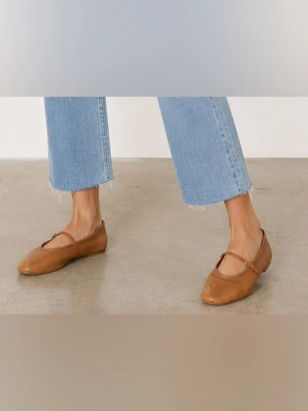 Steve Madden Soft Brown Leather Mary Jane Ballet Flats Buckle Strap Sz 9